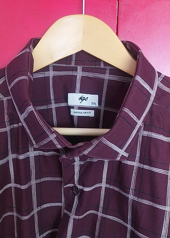 Bordo Kareli Uzun Kollu Erkek Gömlek - Görsel 2