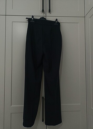 TrendyolMilla Siyah Straight Yüksek Bel Nervür Dikişli Kumaş Pan - Görsel 5