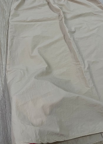 Bej Keten Kumaşlı Hamile Elbisesi - Görsel 4