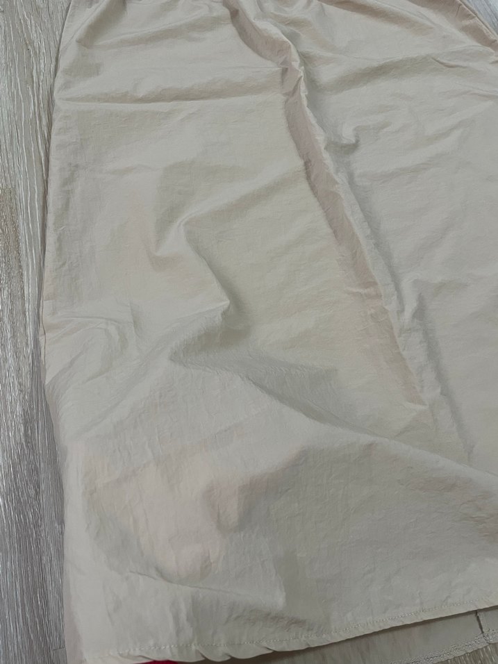 Bej Keten Kumaşlı Hamile Elbisesi - Görsel 4