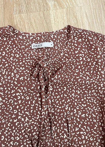 Kahverengi Uzun Volanlı Bohem Elbise - Görsel 4