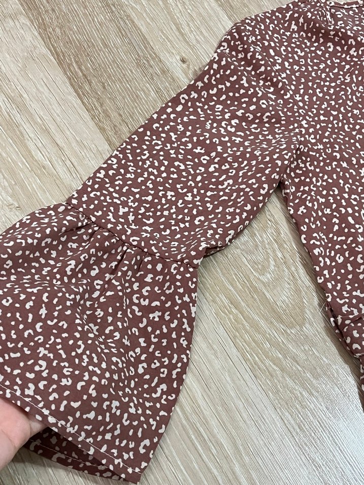 Kahverengi Uzun Volanlı Bohem Elbise - Görsel 3