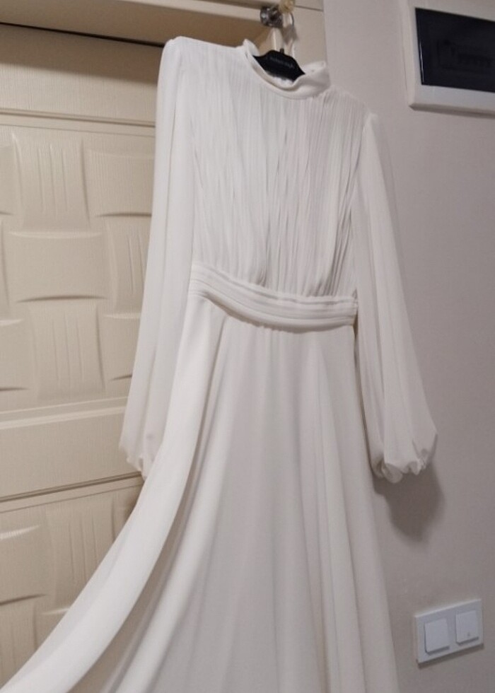 Kırık beyaz nikah sünnet annesi biye elbise  - Görsel 2