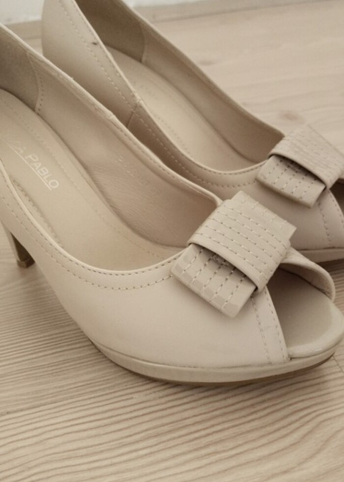 Topuklu 38 numara önü açık ayakkabı  - Görsel 5