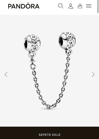 Pandora Zincir Detaylı Gri Yılan Desenli Charm