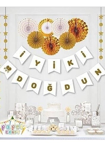 İyi ki doğdun yaldızlı banner