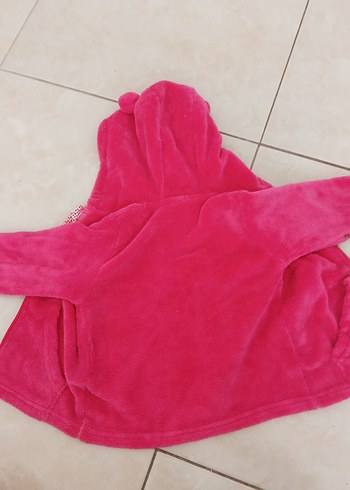 4 Yaş Beden pembe Renk Pembe Kız ceket kapşonlu