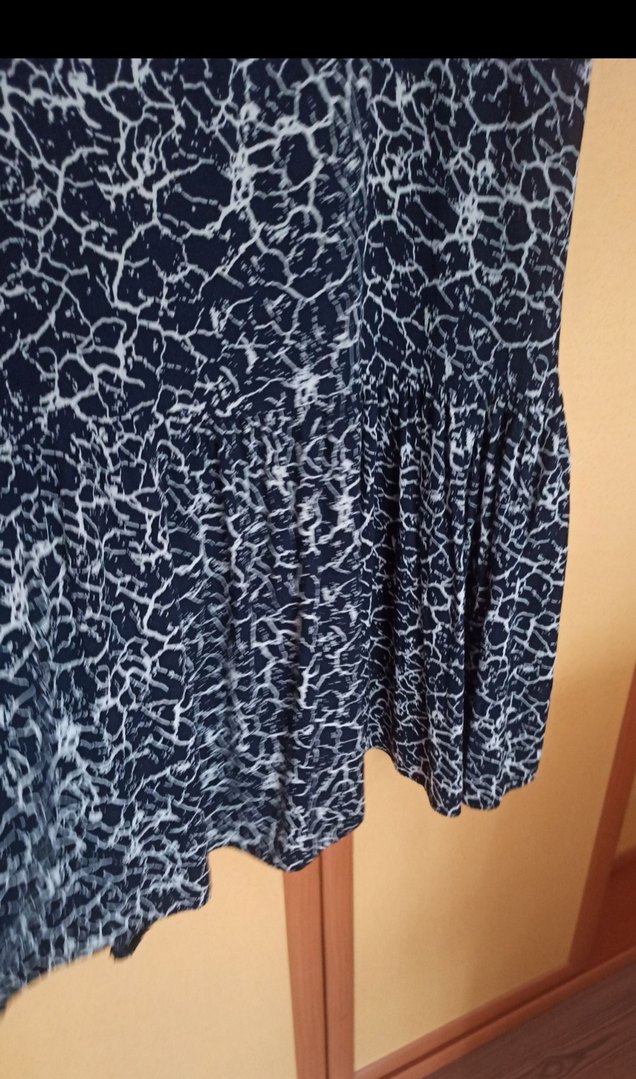 Uzun Kol, Salaş Siyah Batik Elbise - Görsel 4