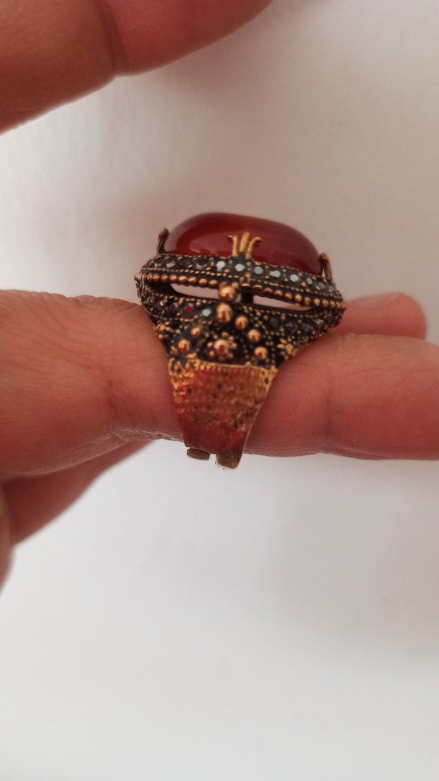 AKİK TAŞ BAKİR YÜZÜK - Görsel 4