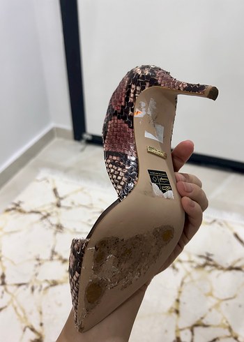 37 Beden kahverengi Renk Klasik Kahverengi Yılan Derisi Stiletto