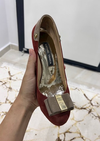 Bordo Süet Tokalı Yüksek Topuklu Stiletto