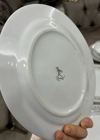 Gri Desenli Beyaz Yemek Takımı 12 kisilik 72 parça - Görsel 4