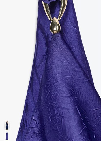 Zara Mürekkep mavisi midi elbise - Görsel 4