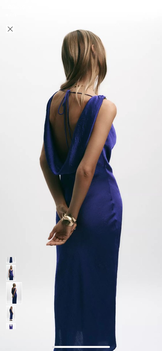 Zara Mürekkep mavisi midi elbise - Görsel 3