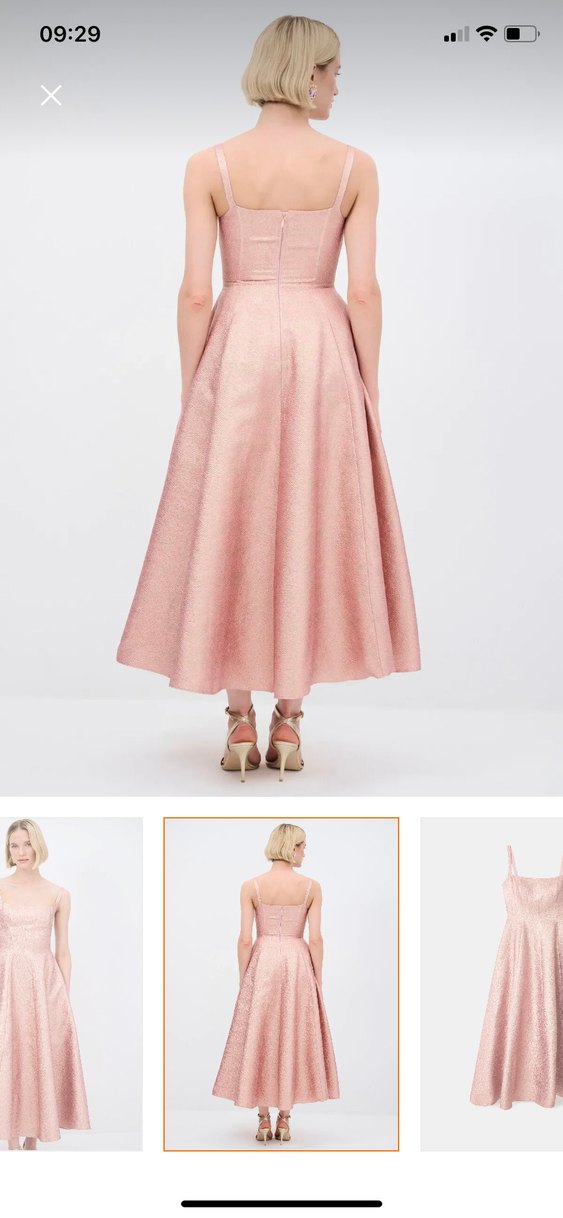 ADL Pembe askılı abiye elbise - Görsel 3