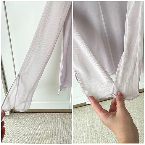 m Beden mor Renk Massimo Dutti Lila İpek Bluz