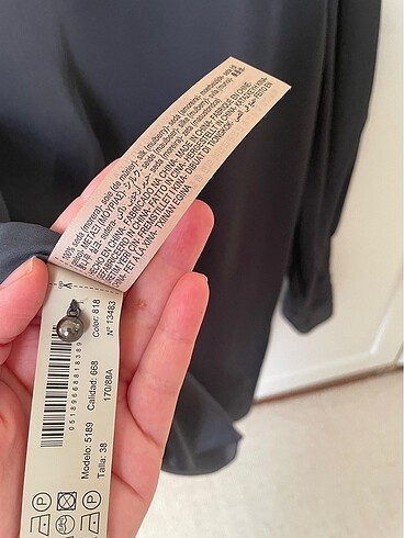 m Beden gri Renk Massimo Dutti İpek Gömlek