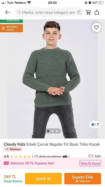 Erkek çocuk triko kazak