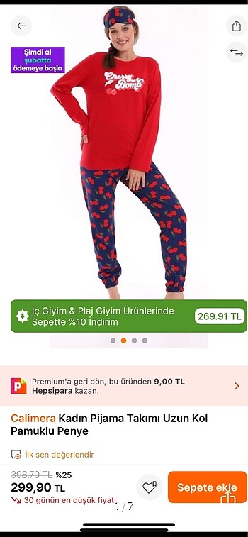 Mağaza Ürünü Pijama Takımı S/XS-Uyku Bandı HEDİYE ????