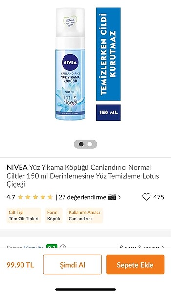 NIVEA Yüz Yıkama Köpüğü Normal Ciltler 150 ml