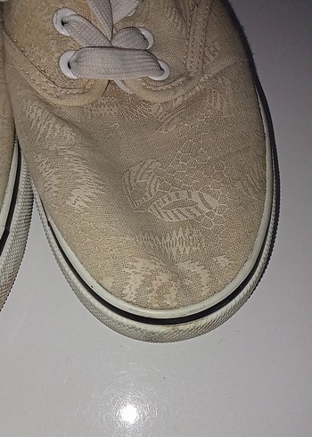 Kadın Beyaz Keten Spor Ayakkabı - Görsel 2