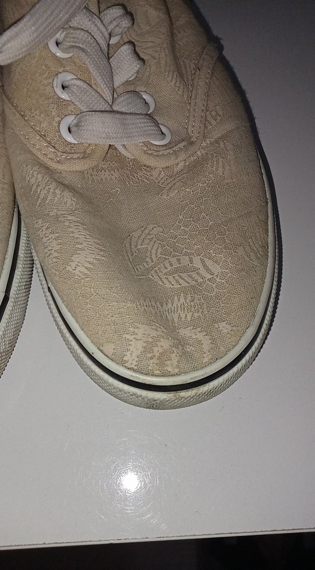 Kadın Beyaz Keten Spor Ayakkabı - Görsel 2