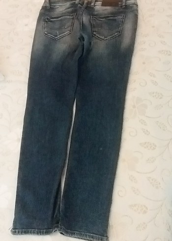 Lacivert Kadın Normal Boy Kot Pantolon - Görsel 5