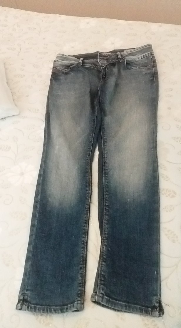 Lacivert Kadın Normal Boy Kot Pantolon - Görsel 2