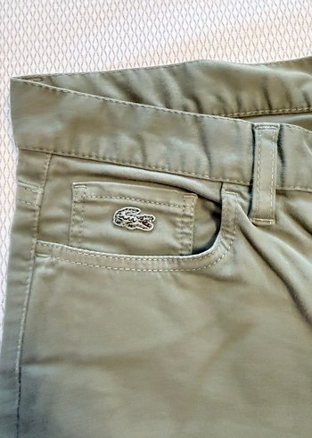 Lacoste Haki Kadin Keten Pantolon