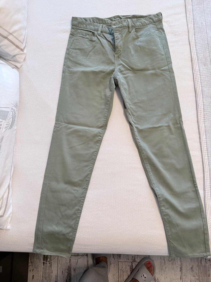 Orijinal Lacoste Haki Kadın Keten Pantolon — görsel 2/4