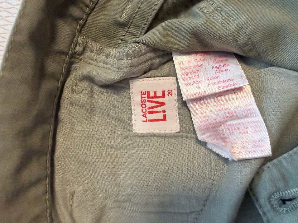 Orijinal Lacoste Haki Kadın Keten Pantolon — görsel 3/4