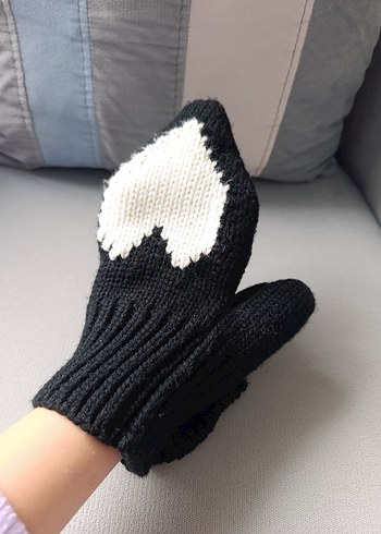 Beyaz Kalp Detaylı Sevgili/Eş eldiveni - Görsel 5