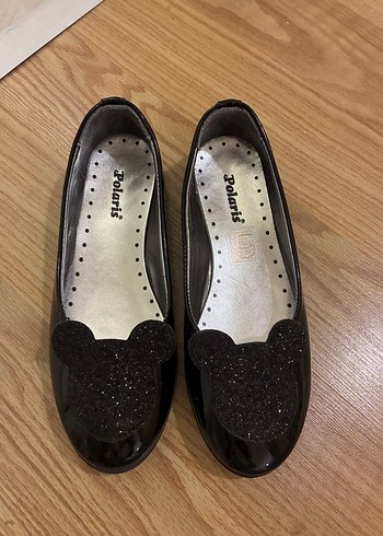 Kız Çocuk Siyah Rugan Babet Ayakkabı - Görsel 7
