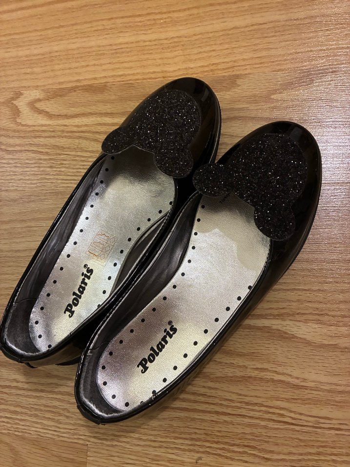 Kız Çocuk Siyah Rugan Babet Ayakkabı - Görsel 3