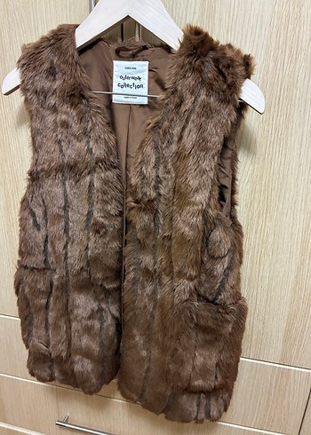 Zara Kahverengi Kürklü  Yelek - Görsel 2