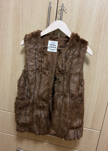 Zara Kahverengi Kürklü  Yelek - Görsel 9