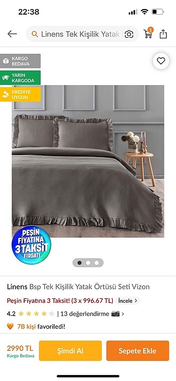 Linens tek kişilik pike - Görsel 9