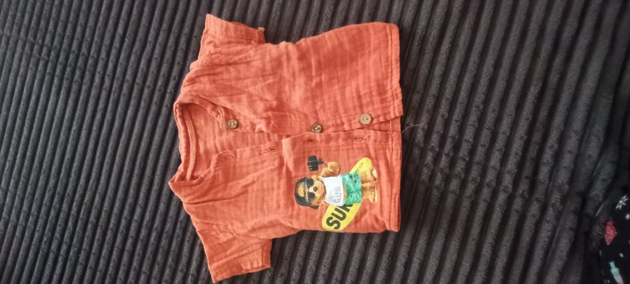 Erkek Bebek Keten Düğmeli Kısa Kollu Takım - Görsel 3