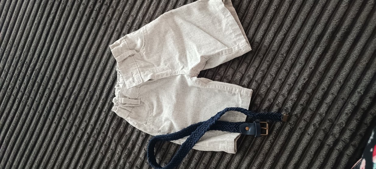 Erkek Bebek Kot Takım Gri Kemerli - Görsel 3