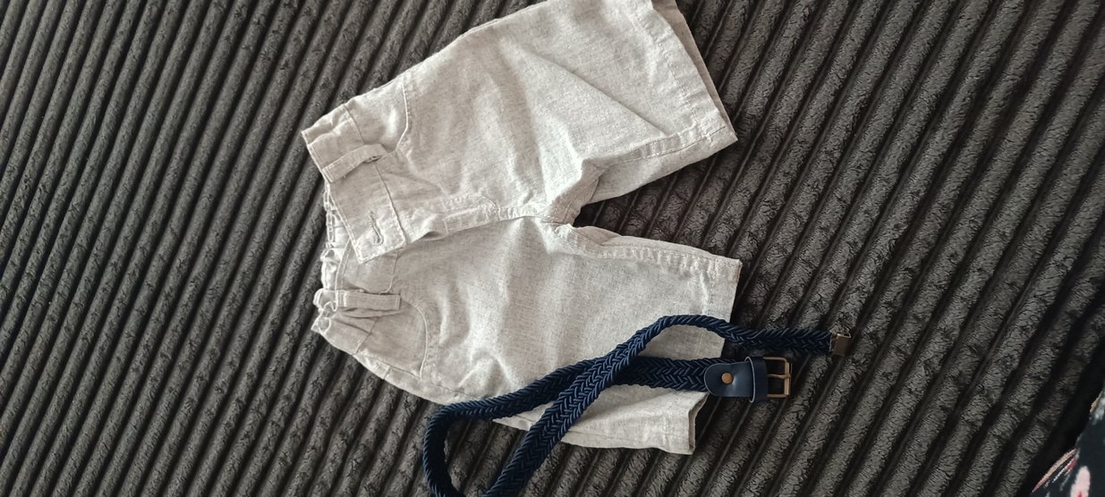 Erkek Bebek Kot Takım Gri Kemerli - Görsel 2