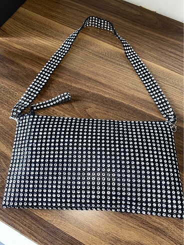 Zara Parlak taşlı mini kol çantası