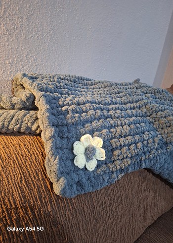 Gri Örgü bebek  Battaniyesi Ve Yastık Kılıfı - Görsel 6