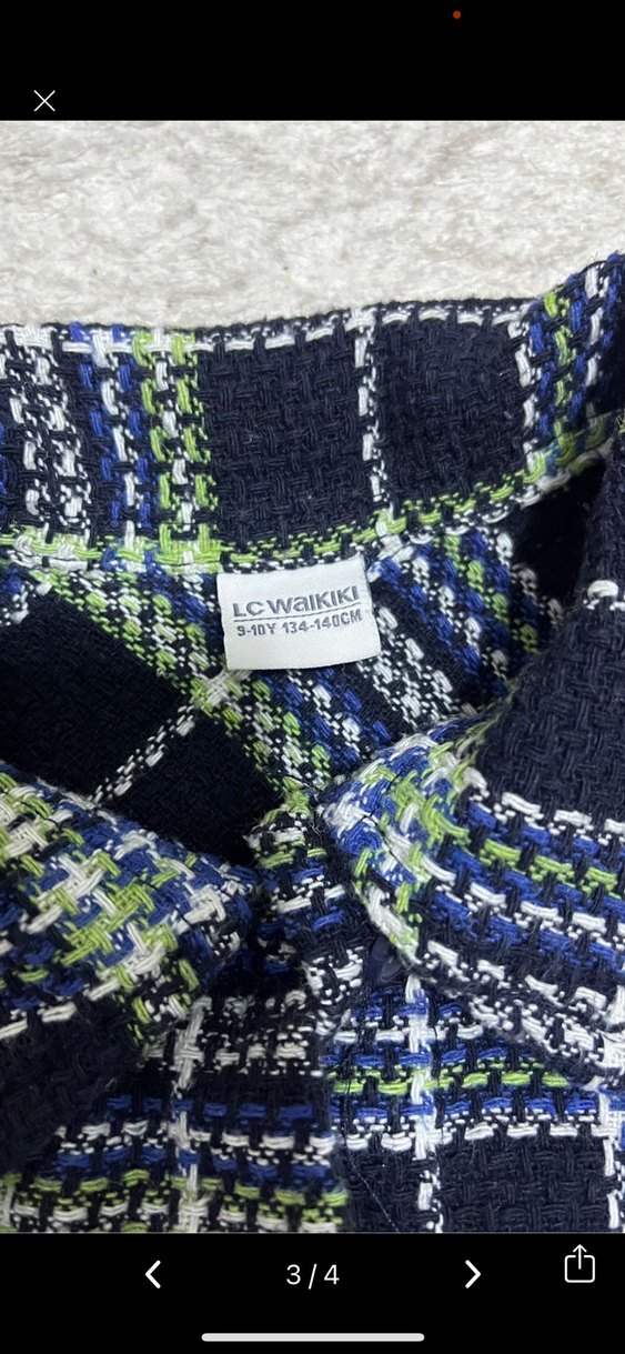 Düğmeli, Uzun Kollu çocuk Ekose Gömlek - Görsel 3