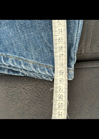 Düğmeli Mavi Kadın Kot Pantolon - Görsel 5