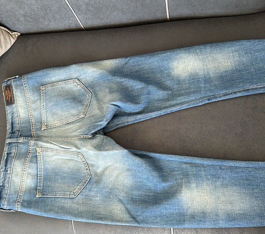 Düğmeli Mavi Kadın Kot Pantolon - Görsel 2