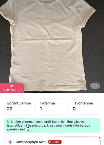 Bej Kadın Kısa Kollu Basic Tişört - Görsel 3