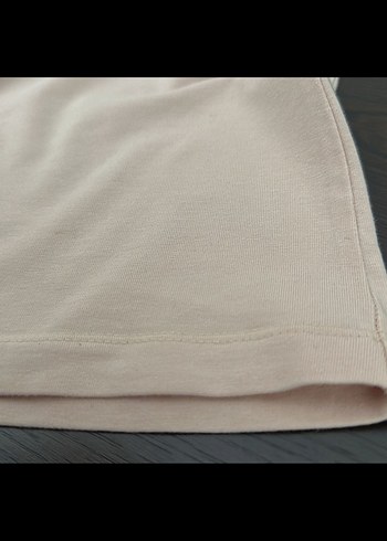 Bej Kadın Kısa Kollu Basic Tişört - Görsel 4