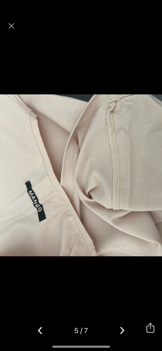 Bej Kadın Kısa Kollu Basic Tişört - Görsel 2