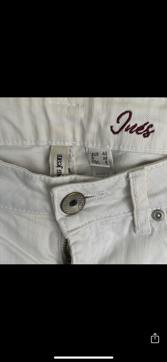 Vintage düşük bel beyaz pantolon Mango - Görsel 3