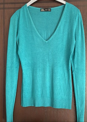 Bej V Yakalı Kadın Triko - Görsel 4